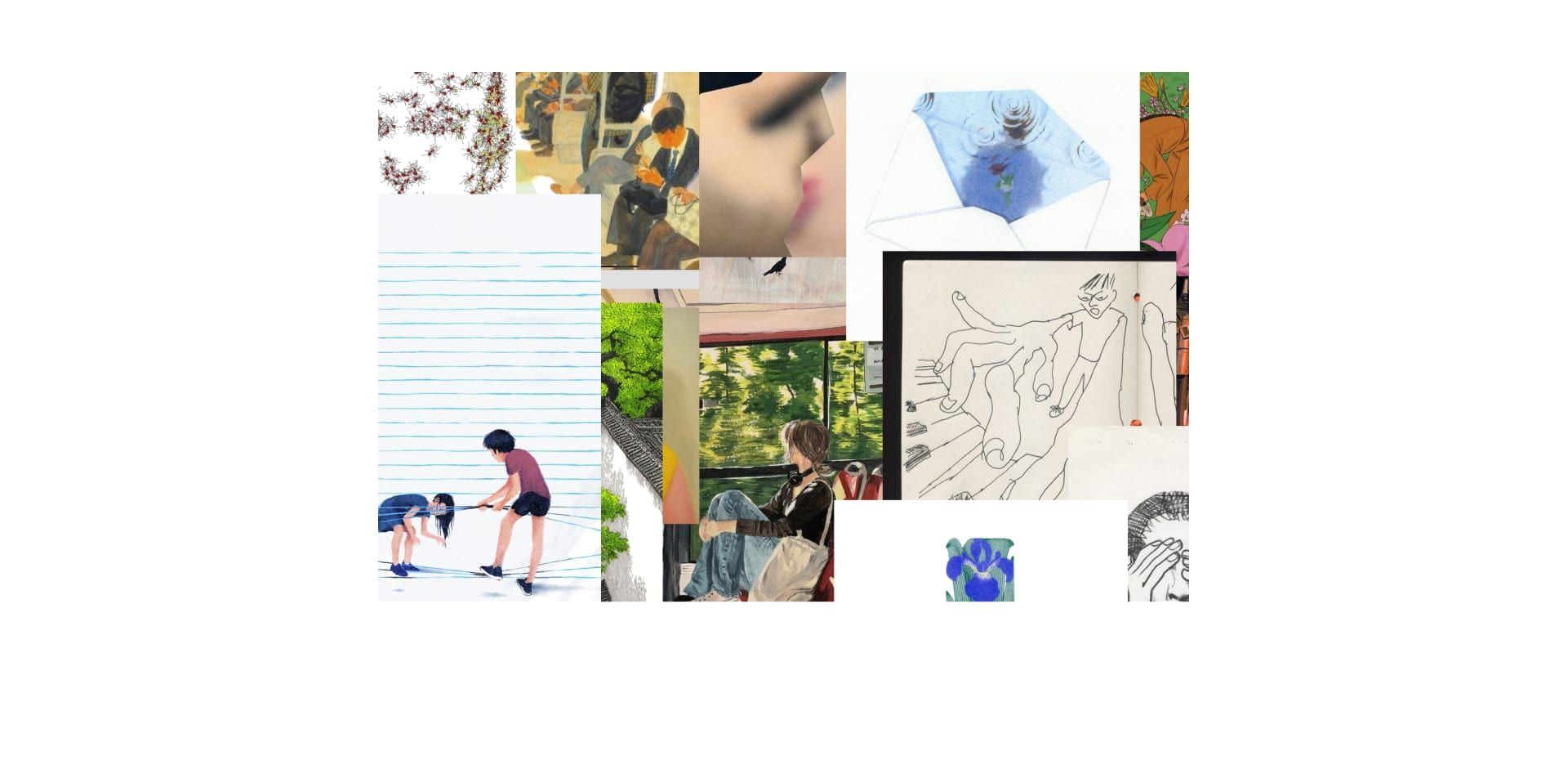 A collage of the illustrations used across Prosemark